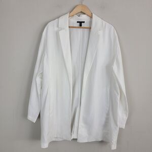 Eileen Fisher Notch Collar Open Blazer Jacket  Women's XL Classic  Linen Blend